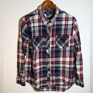 Young & Reckless Navy and Red Plaid Casual Shirt